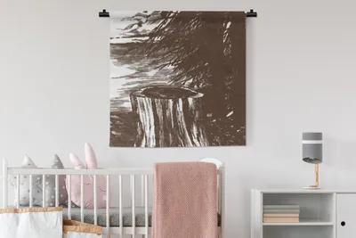 Produktbild von MuchoWow® Wandteppich Wandbehang Baum - Meer - Illustration 90x90 cm Tapisserie Dekoration Wandtuch - Wandaufhänger
