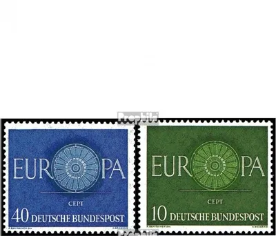 Produktbild von Briefmarken BRD (BR.Deutschland) 1960 Mi 337-339,344,345 (kompl.Ausg.) gestempelt Europa