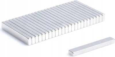 Obrázok produktu pre Neodymové magnety 25 x 4 x 2 mm N38 blokové puzdro - 10 kusov, extrémne silné, magnetické tabule, chladničky, tabule, pre domácich majstrov