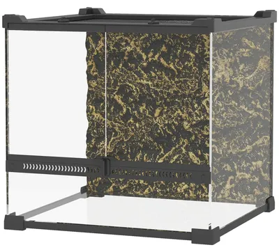 Productafbeelding van PawHut Terrarium voor reptielen, glazen terrarium 24 liter, met frontventilatie, zwart