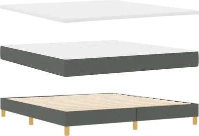 Obrázek produktu pro vidaXL Skříňová postel s matrací tmavě šedá 180 x 200 cm látka