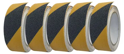 Produktbild von Antirutschband Klebeband Gripband 50mm x 5m schwarz-gelb 5 Stück