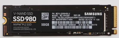 Produktbild von Samsung 980 500GB PCIe 3.0 NVMe M.2 interne SSD Festplatte (MZ-V8V500BW)