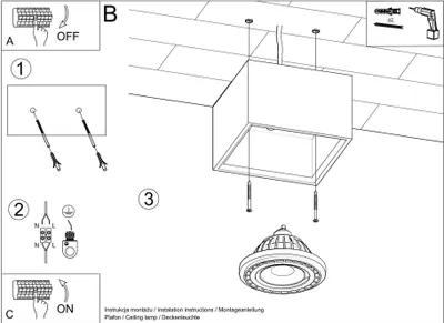 Obrázek produktu pro Sollux Quatro světlo pro povrchovou montáž betonově šedé 1lampa hranatá GU10 ES111