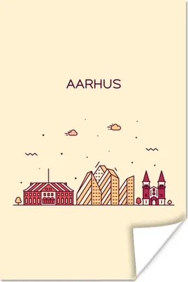 Produktbild von MuchoWow® Poster Aarhus - Skyline - Dänemark 40x60 cm - Plakate für die Wand - Poster Babyzimmer