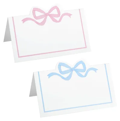 100 Tischkarten Hochzeit, blau/rosa, zum Beschriften