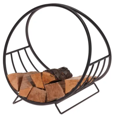 Produktbild von brennholzhalter aus schwarzem Stahl 50 x 40 cm