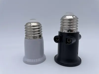 Produktbild von Lamphalter E27 mit 2 Standardkappen, Weiß, für Lampenfassungen