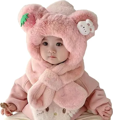 Produktbild von Wintermütze und Schal-Set für Kinder: Plüschmütze mit Ohrenklappen und passendem Schal für Jungen und Mädchen – warme Strickaccessoires für kaltes Wetter