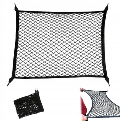Produktbild von Stabile Kofferraumnetz mit Haken und Schlaufen 80x60cm
