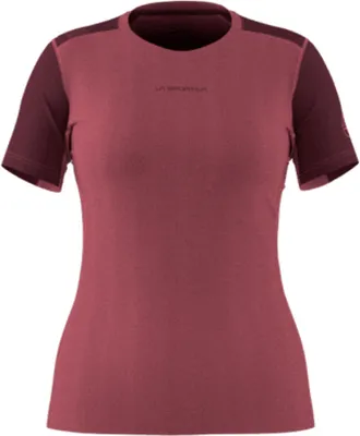 Sunfire T-Shirt W von La Sportiva in Rosa mit kurzen Ärmeln; geeignet für Damen.
