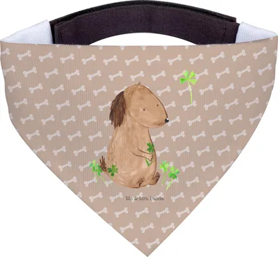 Produktbild von Mr. & Mrs. Panda Bandana Hund Kleeblatt - Hundeglück - Geschenk, Glücksbringer, Sprüche, Viel Glück, Dreieckstuch, Halstuch Für Hunde, Süß