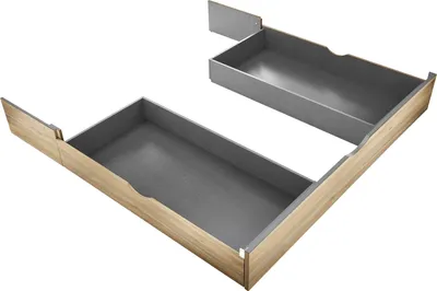 Produktbild von Bettschubkasten >Aschau< für Bett in Mauvella Eiche Nachbildung / Graphit - 184,2x25x181 (BxHxT)