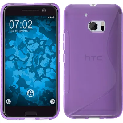 Produktbild von PhoneNatic Case kompatibel mit HTC 10 - lila Silikon Hülle S-Style + 2 Schutzfolien