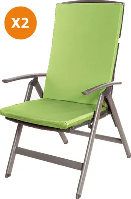 Produktbild von Stuhlkissen 2er set | Sitzkissen 110x47x4cm Limette | sitzkissen stuhl | stuhlkissen outdoor | sitzkissen hochlehner