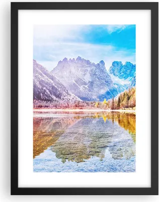 Produktbild von Gerahmtes Poster - Schwarzer Rahmen - Herbst Landschaft Berge - 30x40 cm - Wand Bild - Wanddeko - Wandbilder - Kunstposter - Wandposter - Bilderrahmen - Bilder - Kunstdruck - P2BPA30x40-4624