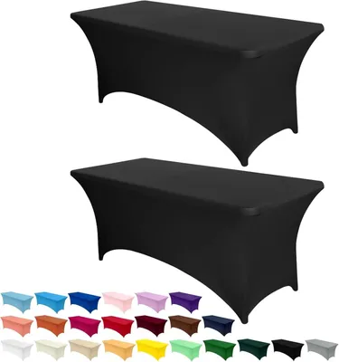 Zdjęcie produktu dla Prostokątny obrus 48" x 30", 2 sztuki, czarny, elastyczny, na imprezę