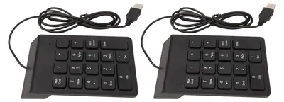 Image de Mini-pavé numérique filaire ergonomique de 18 touches, USB Plug-and-Play, frappe silencieuse, pour PC, ordinateur portable et ordinateur de bureau (lot de 2)