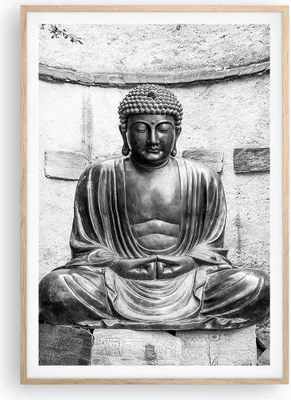Produktbild von Gerahmtes Poster - Rahmen in heller Eiche - Japanisch Buddha Statue - 70x100 cm - Wand Bild - Wanddeko - Wandbilder - Wandposter - Bilderrahmen - Bilder - Kunstdruck - Wandbild - P2NPA70x100-4329