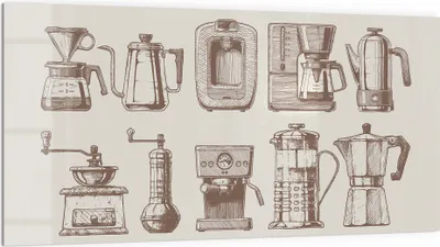 Produktbild von DEQORI Küchenrückwand Glas 100x50 cm 'Kaffeekunstwerke' Spritzschutz Bad Rückwand Küche