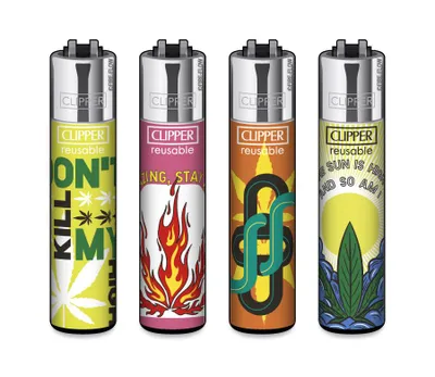 Zdjęcie produktu dla Zestaw 4 zapalniczek Clipper Weed Manners