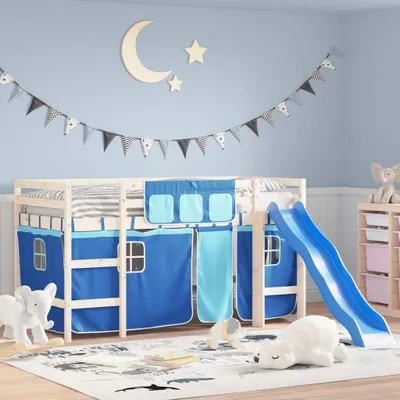 Produktbild von Maison Exclusive - Vorhänge für Hochbett Blau Polyester