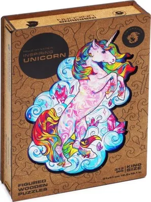 Obrázok produktu pre UNIDRAGON 313-tlg. Holzpuzzle Inšpirujúci jednorožec Veľkosť 31x41 cm