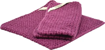 Produktbild von Solwang Topflappen '2 Stück gestrickte Topflappen' Plum