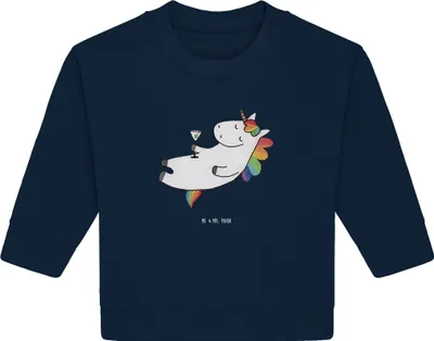 Produktbild von Mr. & Mrs. Panda Organic Baby Pullover Einhorn Cocktail 24. - 36. Monat - French Navy - Geschenk, Sekt, Party, Bullover, Caipirinha, Unicorn, Geburtstag, Einhörner