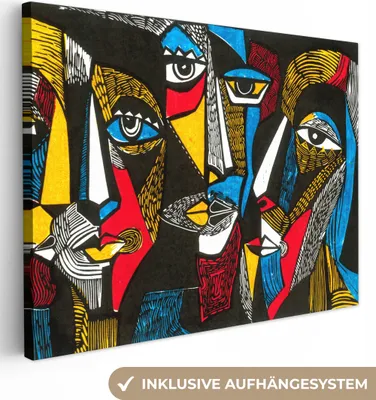 Obrázek produktu pro OneMillionCanvasses® - Obrazy na plátně - malba - olejomalba - kubismus, nástěnná malba, nástěnné dekorace Obývací pokoj, 120x90cm