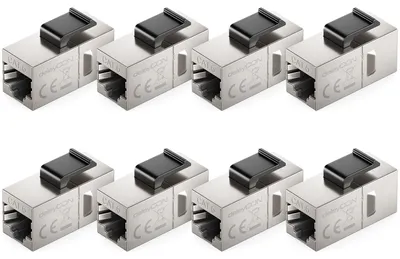 Produktbild von deleyCON CAT6 RJ45 Keystone Verbinder STP 1 Gbit/s, 8 Stück - Silber