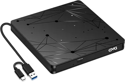 Productafbeelding van Externe CD/DVD Drive - Optische Lezer - Muziek en Films - USB 3.0 Type-C - 1.5m Kabel - Zwart