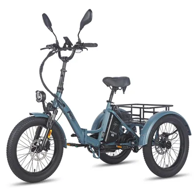 Obrázok produktu pre FAFREES F20 Mate 21AH Elektrický Nákladný Trojkolový Bicykel - Batéria 48V Hydraulické Kotúčové Brzdy - Sivo modrá