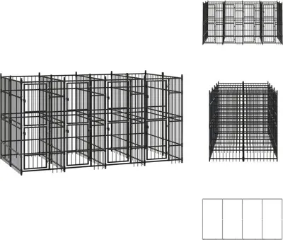 Produktbild von vidaXL Outdoor-Hundezwinger Stahl 7,37 m² -  Hundezwinger & -ausläufe