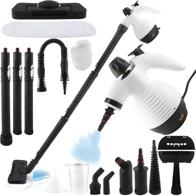 Produktbild von 2 in 1 Handdampfreiniger, 1300W Dampfreiniger mit 16 Zubehör, Multifunktional Dampfreiniger, für Böden, Fenster, Sofas, Küche, mit Sicherheitsschloss