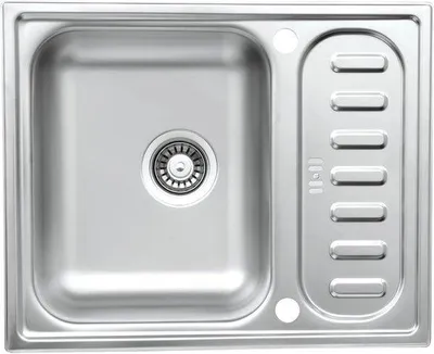 Productafbeelding van Roestvrijstalen Inbouwspoelbak 61,5 x 50 cm met Afdruipvlak en 1 Spoelbak, Geschikt voor Onderkasten vanaf 50 cm