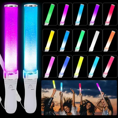 LED-Lichtstäbe, 2er-Set, 15 Farben, 25 cm, Partyzubehör