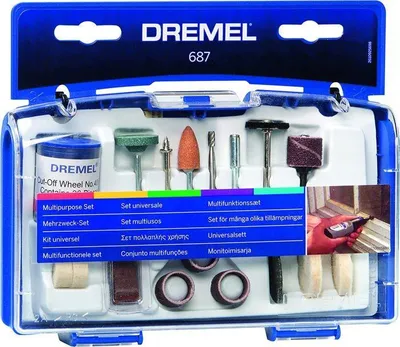 Produktbild von DREMEL Zubehör-Set für allgemeine Arbeiten, 52-teilig, Inklusive Gravierfräser, Schleifscheiben, Stahlbürste, Polierscheiben