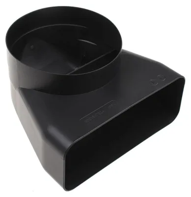 Produktbild von 90° Adapterstück HEZ9VDSI1, Ø 150mm (schwarz, rund>flach, männlich)