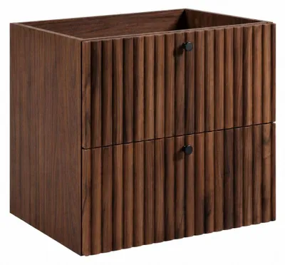 Produktbild von Badezimmer-Hängeschrank mit Waschbeckenaussparung 60 Eiche Nussbaum, Griffe in drei Farben, 60 x 44,4 x 57 cm, KI-generiertes Bild