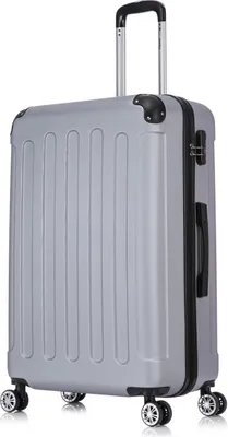 Produktbild von Flexot® F-2045 Koffer Reisekoffer Hartschale Hardcase Doppeltragegriff mit Zahlenschloss Gr. XL Farbe Silber