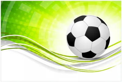 Produktbild von Wallario Premium Glasbild, freischwebende Optik, kräftige Farben, Größe 90 x 60 cm Motiv Fußball - grün weiße Wellen Muster