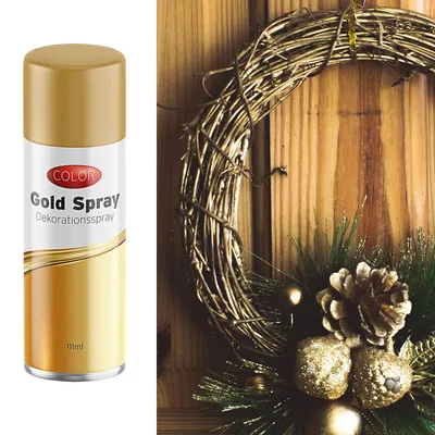 Obrázok produktu pre Dekoratívny sprej zlatý 111ml remeselný sprej v spreji Vianočný lesklý sprej v spreji