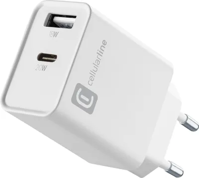 Immagine prodotto di Cellularline Multiport Charger PD 20W Caricabatterie 20W con porta USB-A e USB-C