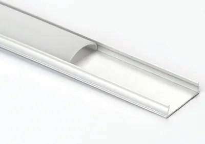 Immagine prodotto di Profilo in alluminio 1090 Striscia di copertura per binari in alluminio per strisce LED fino a B15 mm, opaca, lunghezza 2 m, bianco opaco