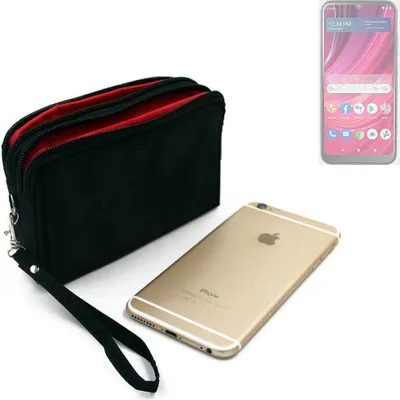 Produktbild von K-S-Trade Schutz Hülle Handy Hülle kompatibel mit BLU View 4 Gürteltasche Travelbag Handytasche mit Zusatzfächern, schwarz