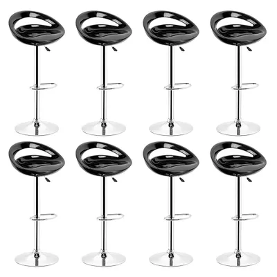 Produktbild von Barhocker 8er-Set Barstuhl höhenverstellbar aus ABS 360°drehbar mit Fußstütze Schwarz