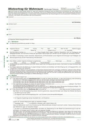 Immagine prodotto di 10x RNK Verlag 526 Contratto di locazione per abitazione versione Amburgo 6 pagine piegate in DIN A4
