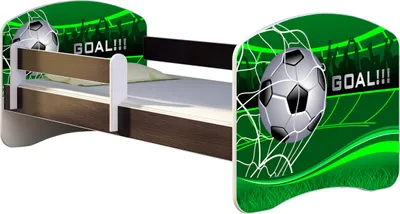 Immagine prodotto di Letto ACMA per giovani letto per bambini letto junior completo di rete a doghe e protezione anticaduta Wenge 14 Goal !!!! 180x80