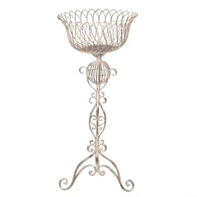 Image de Clayre & Eef Porte-plantes Ø 39x85 cm Beige Métal